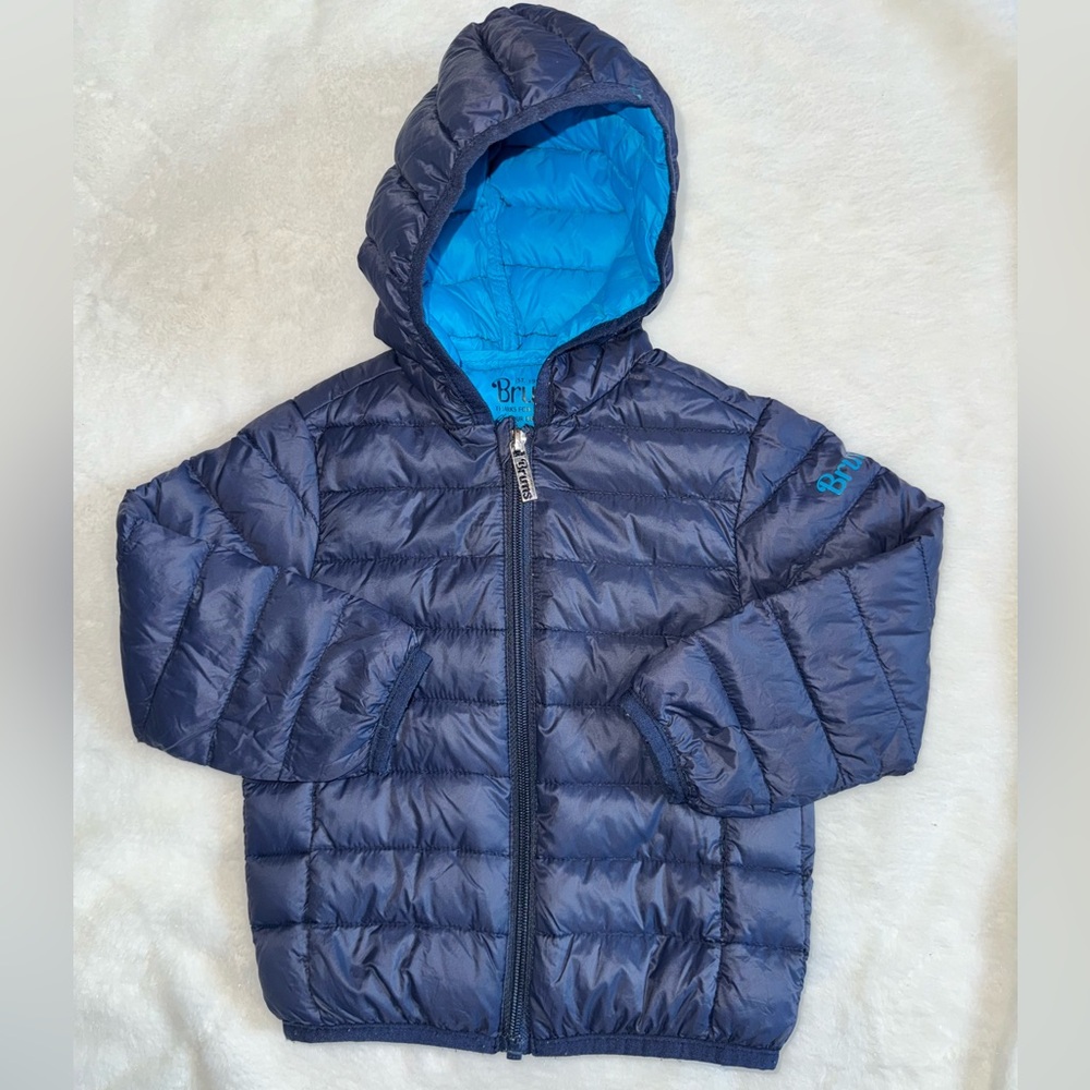 Navy Puffer Jacket with Hood